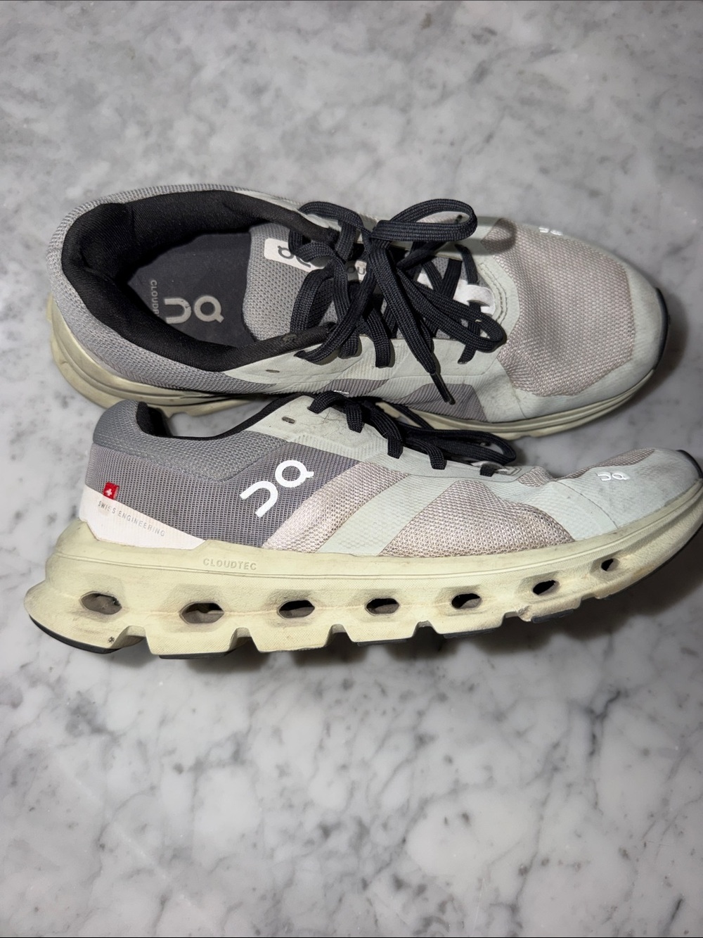 On Running Athletic CloudTec Sneakers in Gray and White